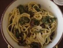 Green Yen Choy and Portabello Fettucine Green Yen Choy and Portabello Fettucine