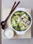 Verjuice-poached Chicken and Baby Leaves with Basil Salad Cream