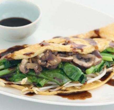 Chinese Gai Lan & Mushroom Omelette